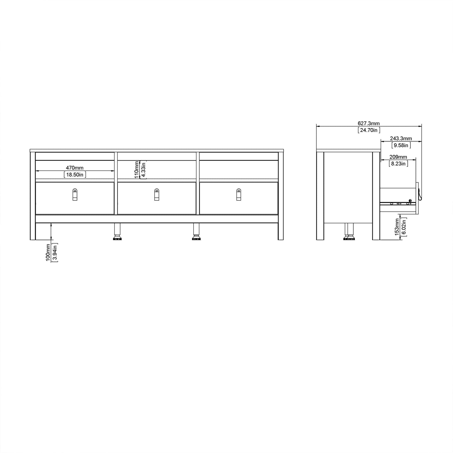 Madrid Tv-unit 3 drawers - Home Utopia 