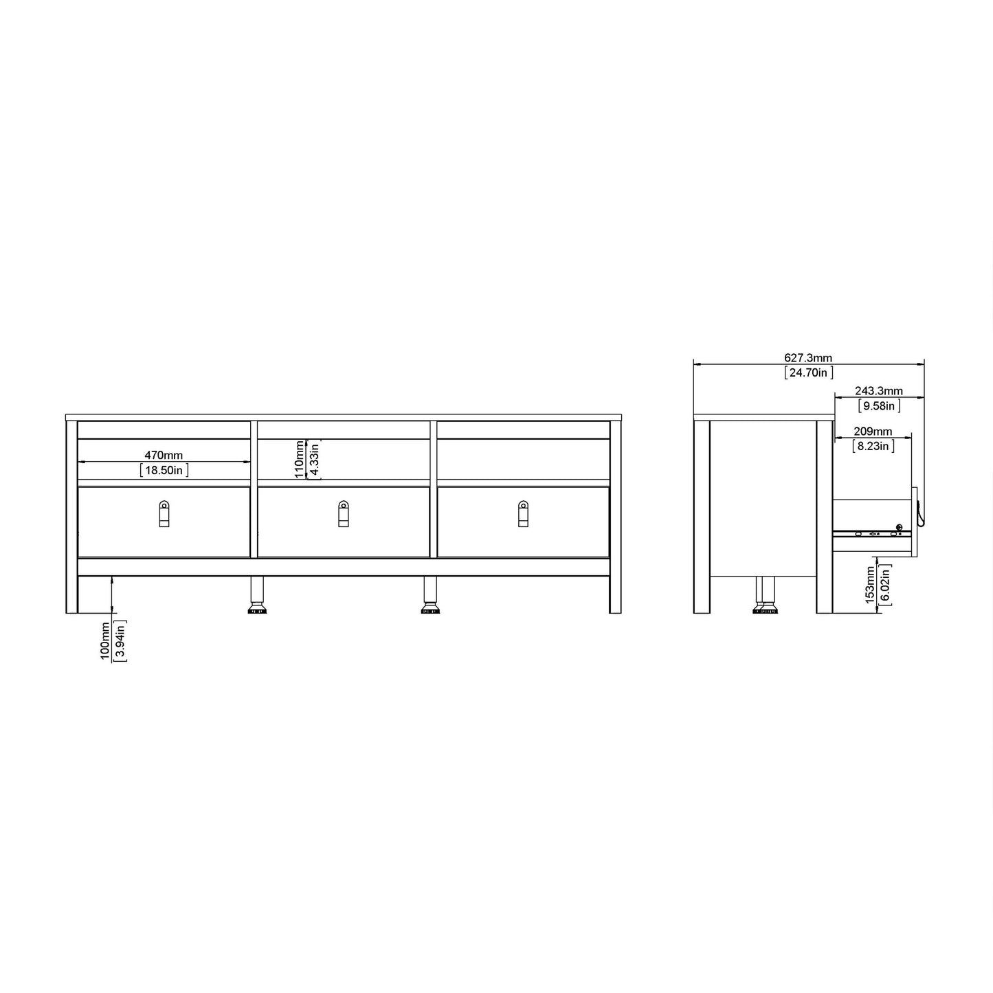 Madrid Tv-unit 3 drawers - Home Utopia 