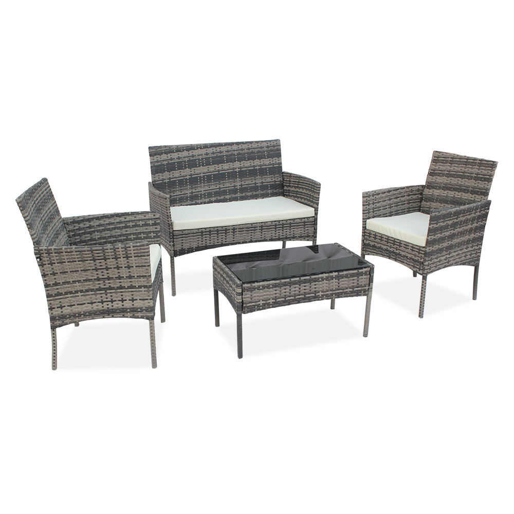 Rattan Furniture Four Piece -Grey