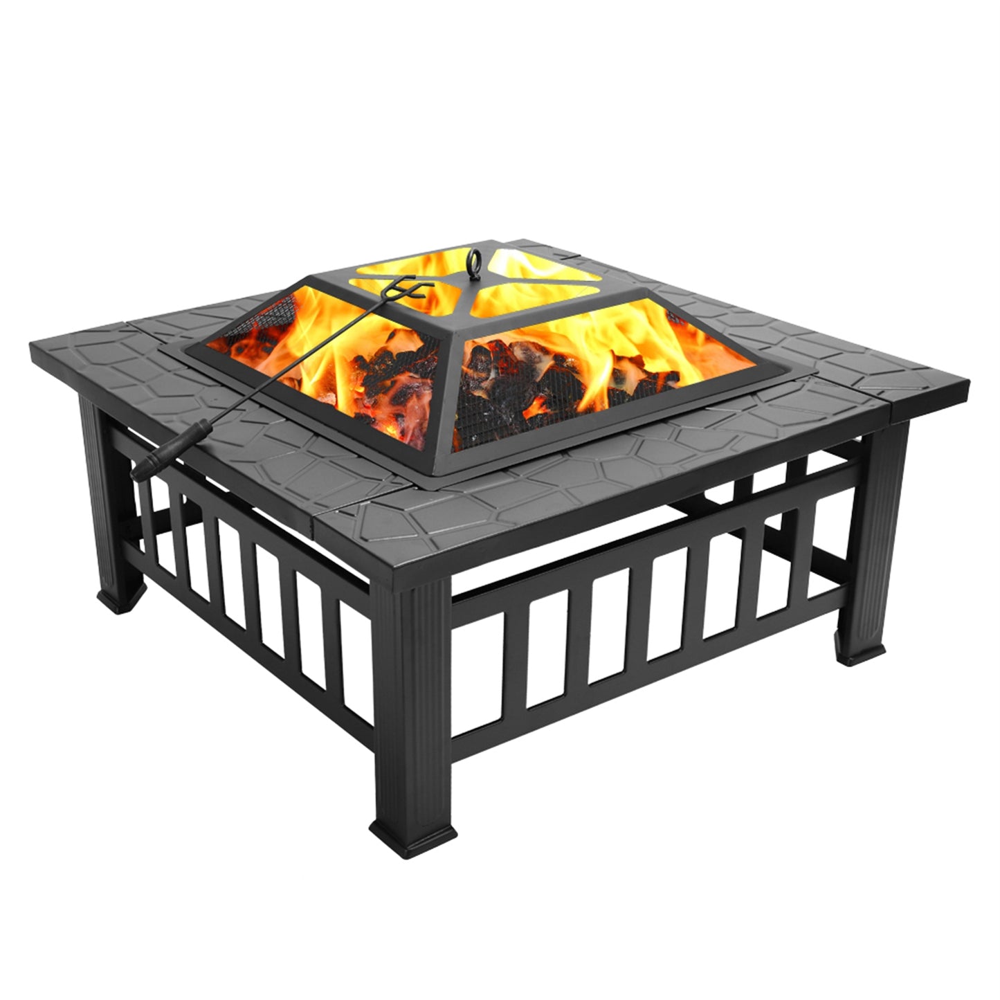 Metal Fire Bowl with Accessories Black