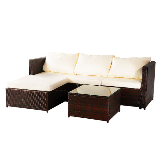 Oshion Three- Piece Sofa and Coffee Table - Brown
