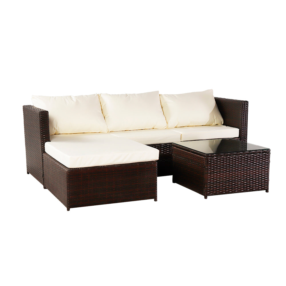 Oshion Three- Piece Sofa and Coffee Table - Brown