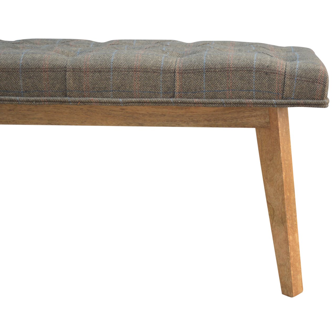 Multi Tweed Deep Button Bedroom Bench