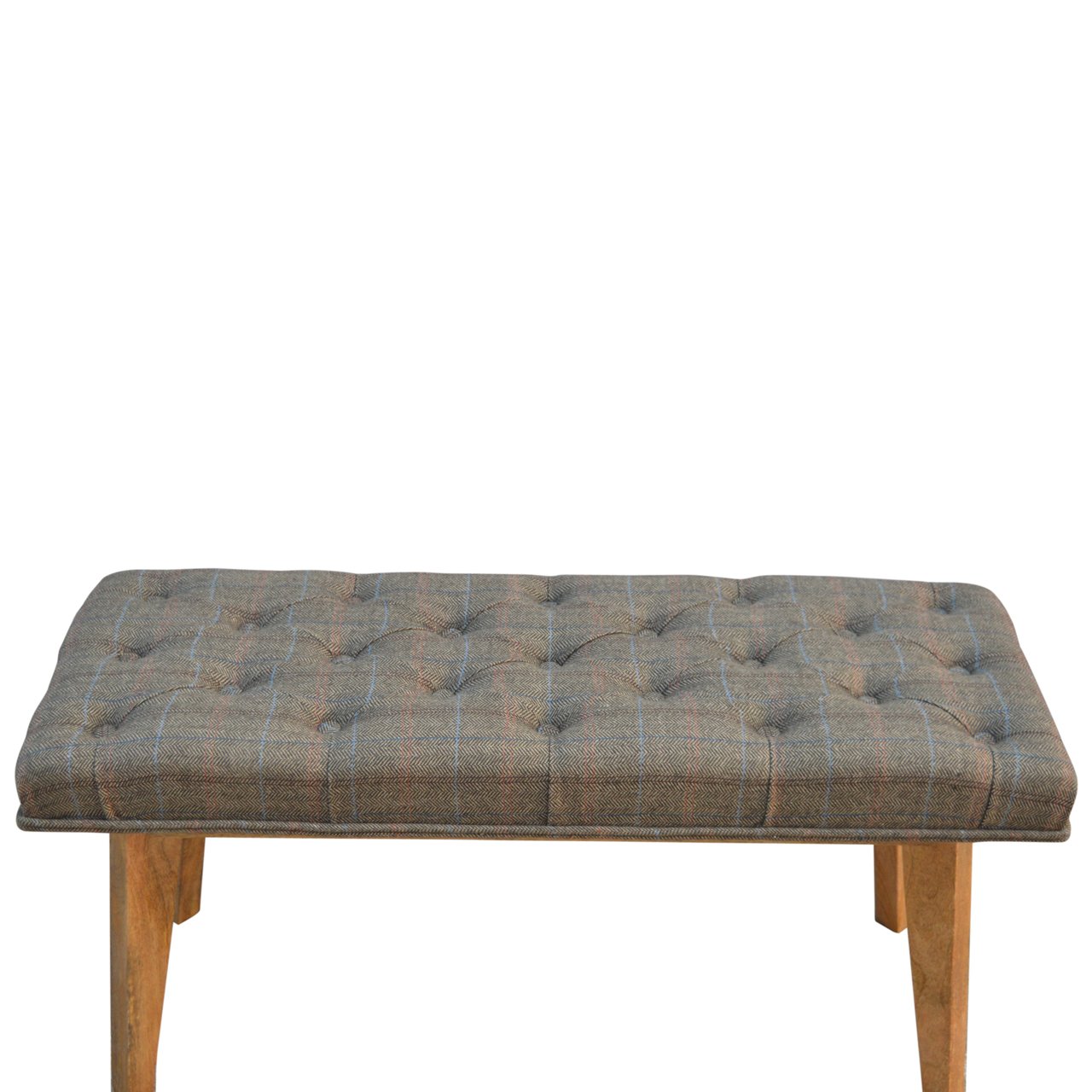 Multi Tweed Deep Button Bedroom Bench